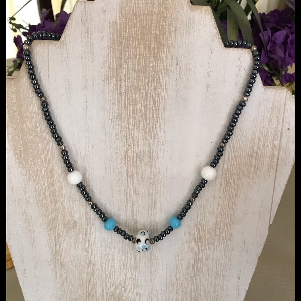 New Handmade Lampwork Bead Necklace 16”